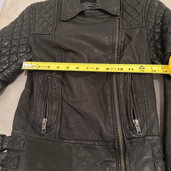 All Saints Black Leather Walker Jacket - Picture 6 of 9
